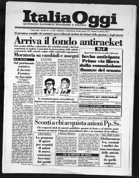 Italia oggi : quotidiano di economia finanza e politica